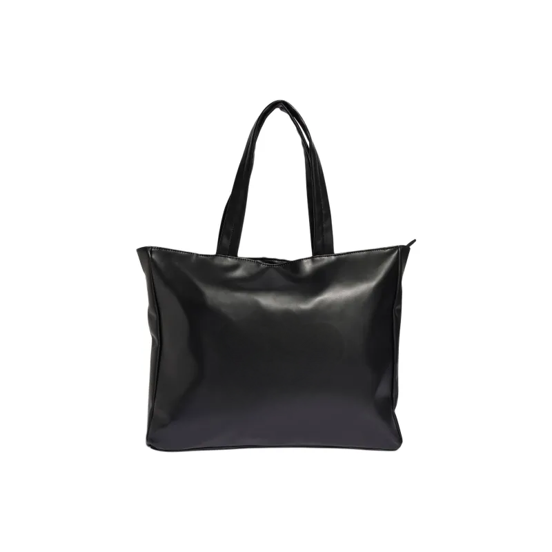 Black Zipper Closure Large Tote Bag