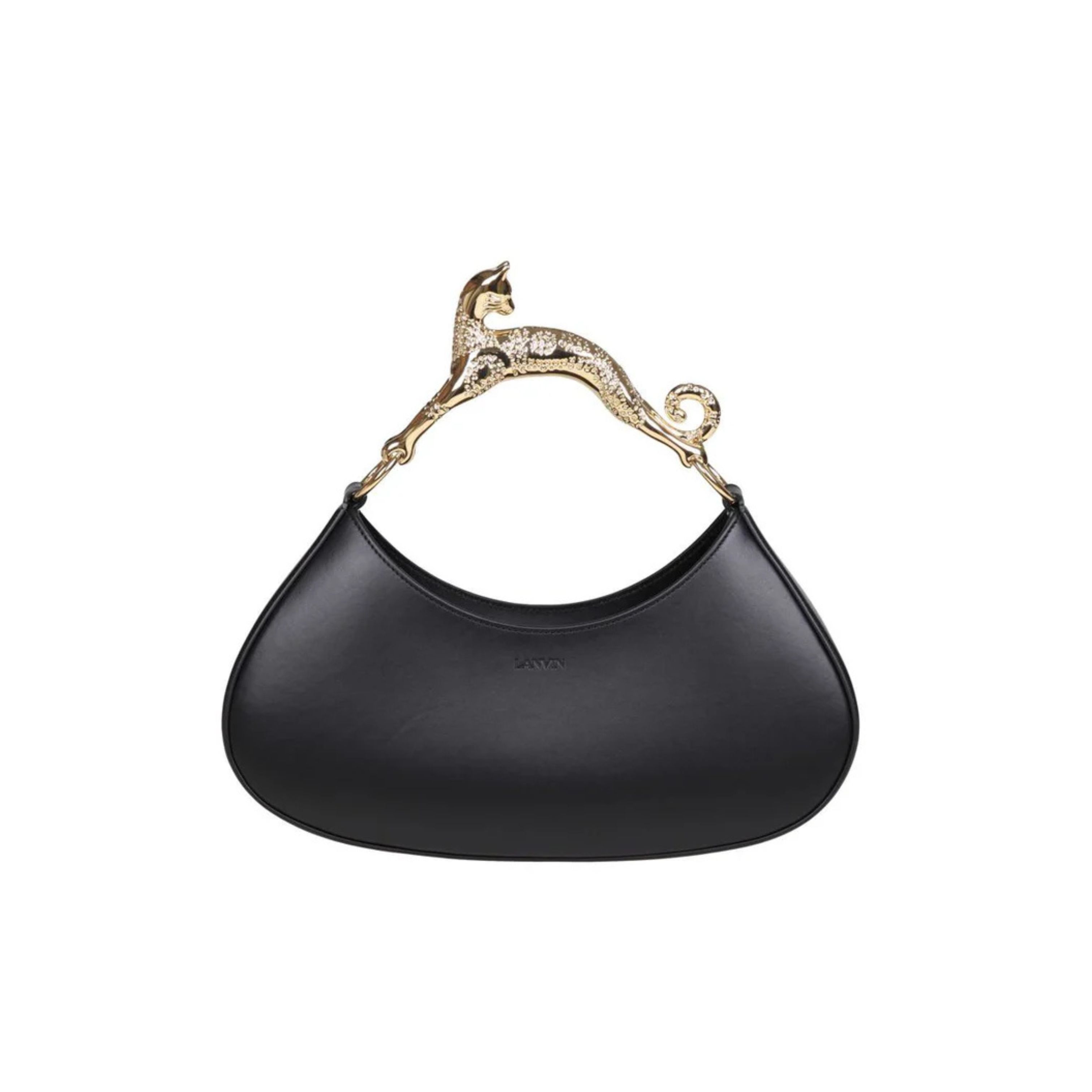 Custom Black Leather Moon Handbag