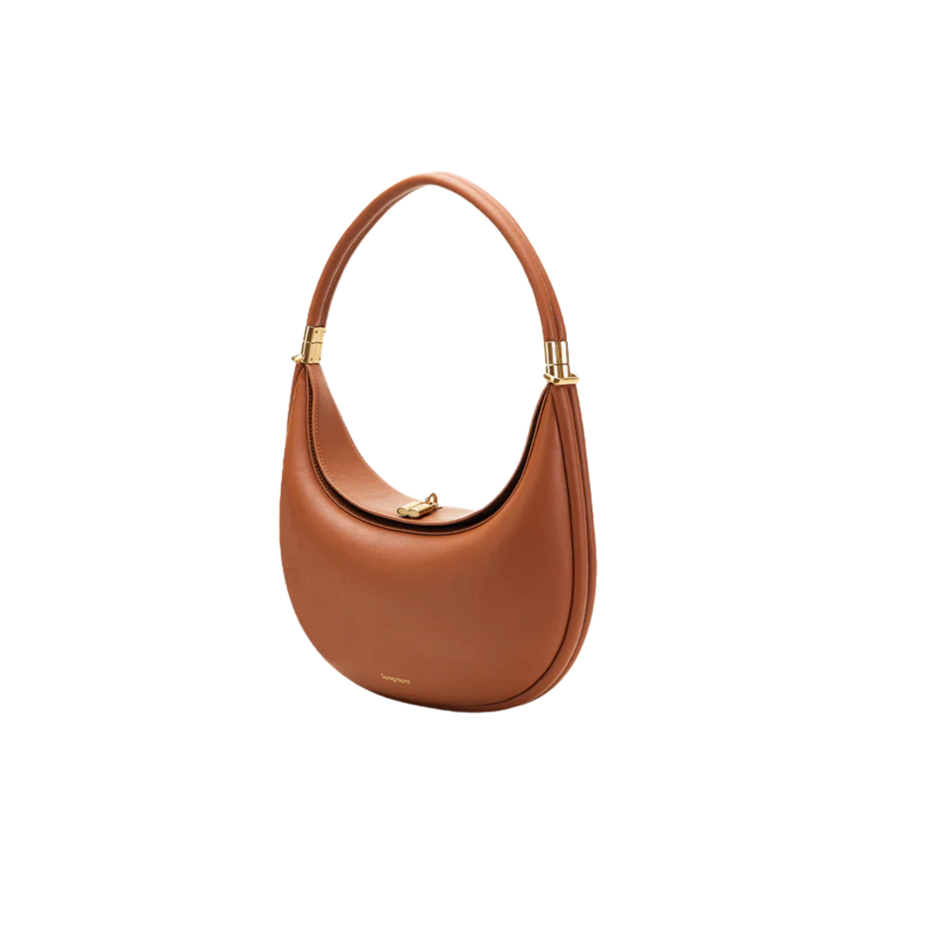 Eco Caramel Vegan Leather Moon Bag - Sustainable, Customizable Design