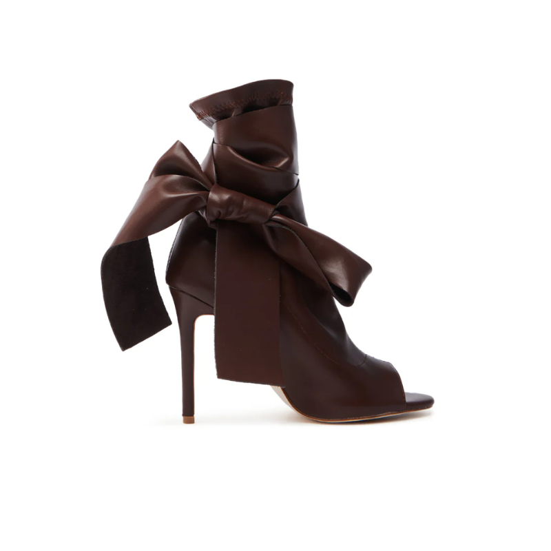 Dunedin Custom Brown Peep-Toe Platform Clogs & Booties