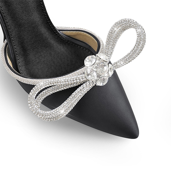 2022 jualan panas kristal Bow Pointed Toe Sandal Tumit Tinggi (4)