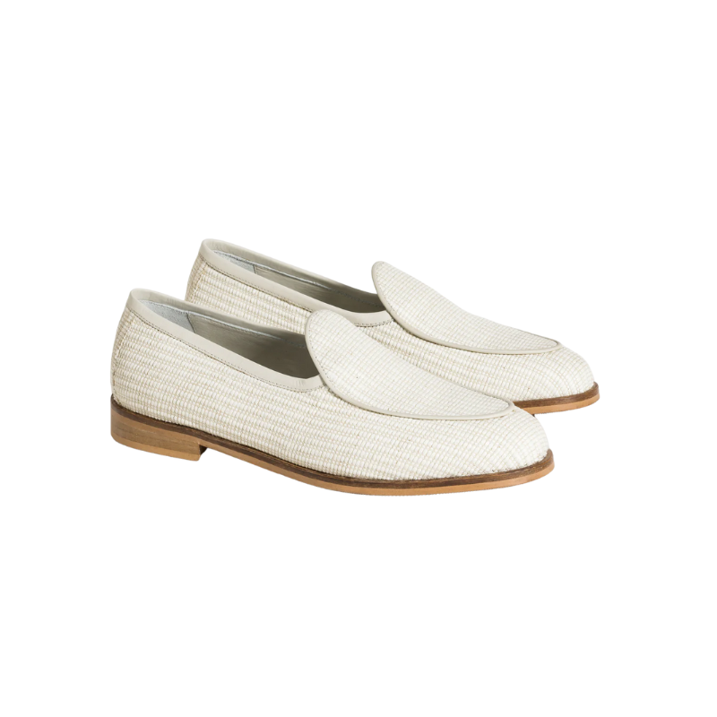 White Woven Lightweight Training Shoes