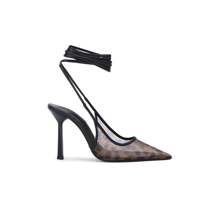 Custom Leopard Mesh Pumps | OEM High Heel Manufacturer | Xinzirain