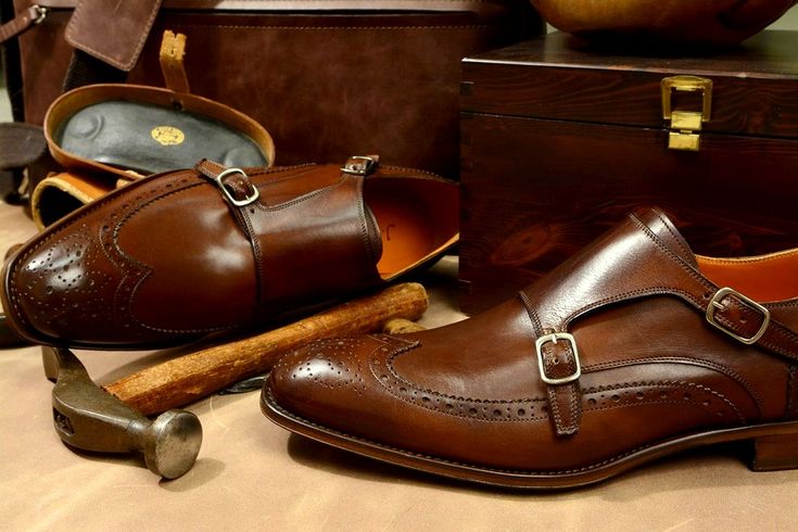 Calzature uomo fatte a mano doppia fibbia sepatu buatan tangan buatan italia_negozio scarpe_