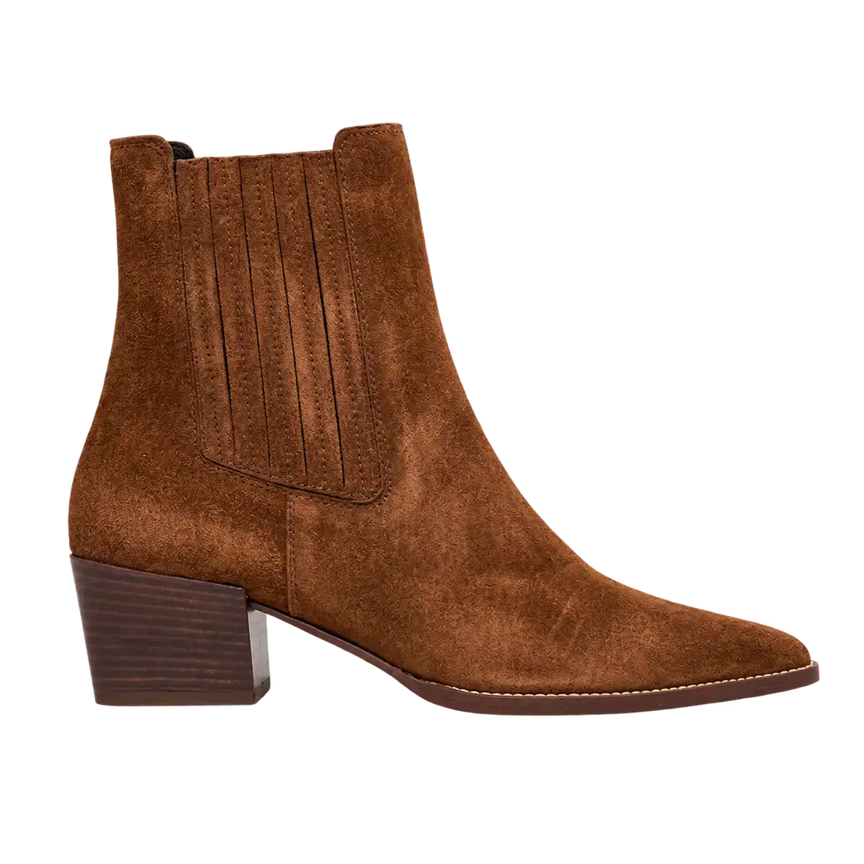 Custom women's chelsea boots — tan suede elastic-side chelsea boot