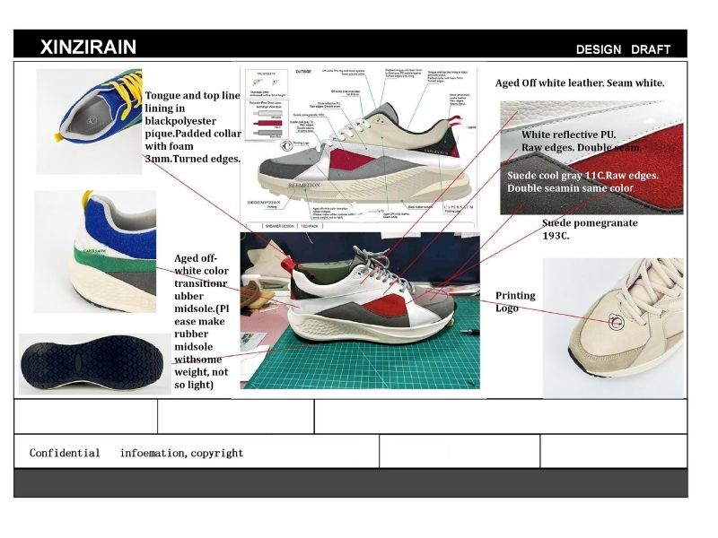 Custom Suede Leather Sneakers Design Draft  OEMODM Sneaker Manufacturer – XINZIRAIN