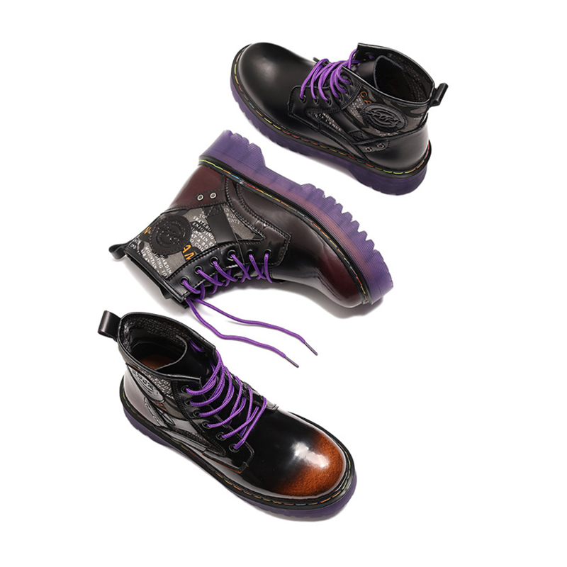 Nā kāmaʻa kahua paʻa ʻo Dr martens ʻo Jadaon 1460 ʻulaʻula ma ka lace up (17)