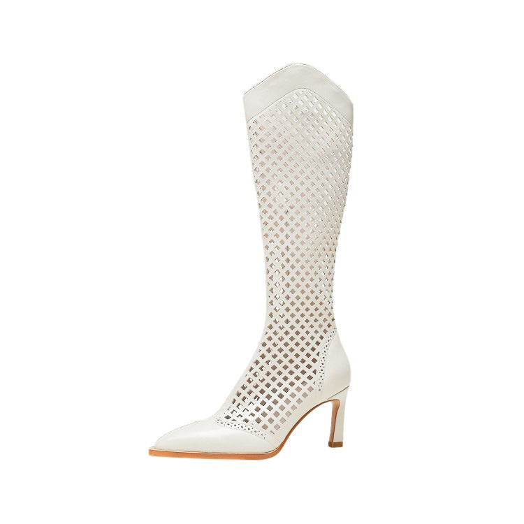 Hot selling hollow design handmade fashion women long boots summer
