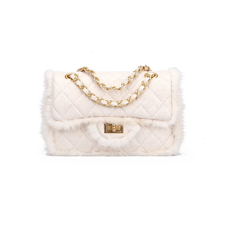 Cross body 2022 Autumn Winter PU Leather Fashion Argyle Shoulder Chain Bag