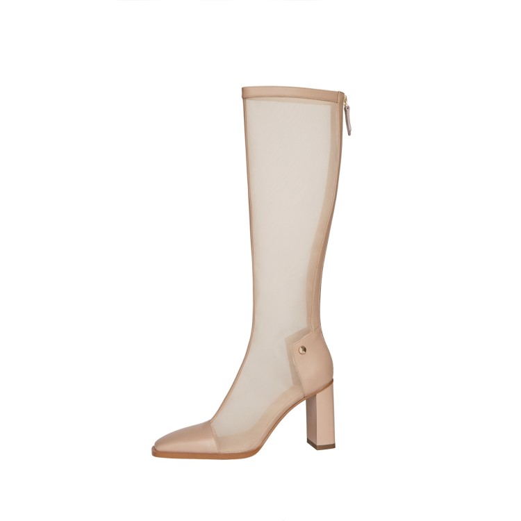 Summer cool mesh boot high heel