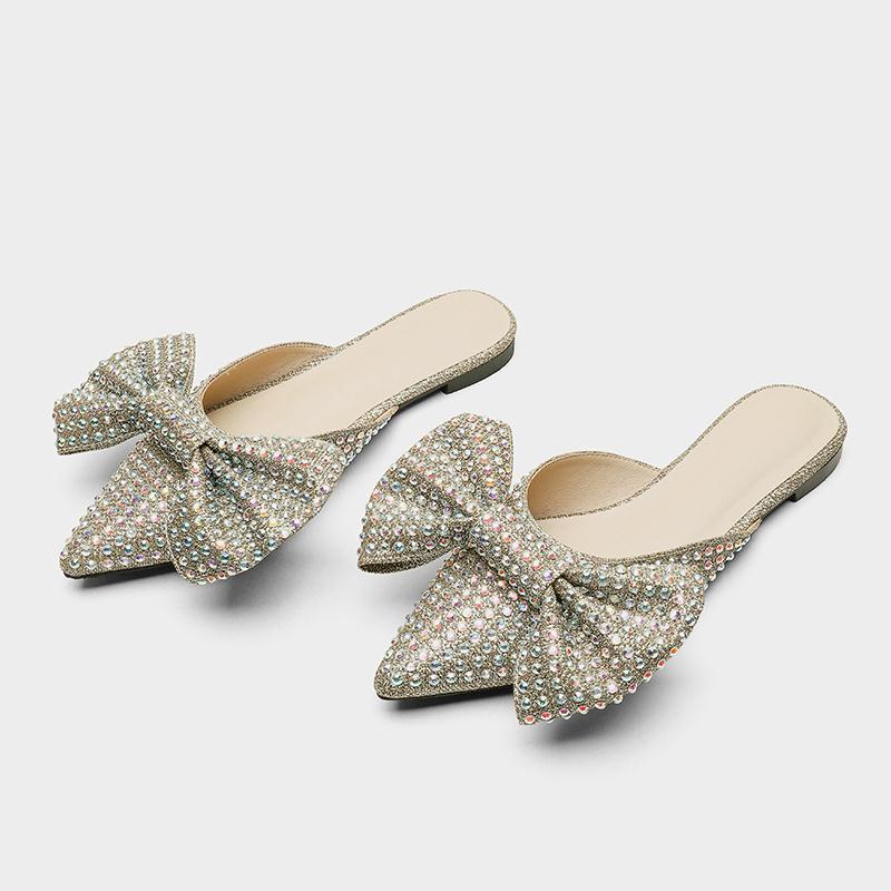 2022 Fashion And Hot Sell Popular Explosion Model And Rhinestone Bow Wine Club Diamond High Heel Pumps ForLadies