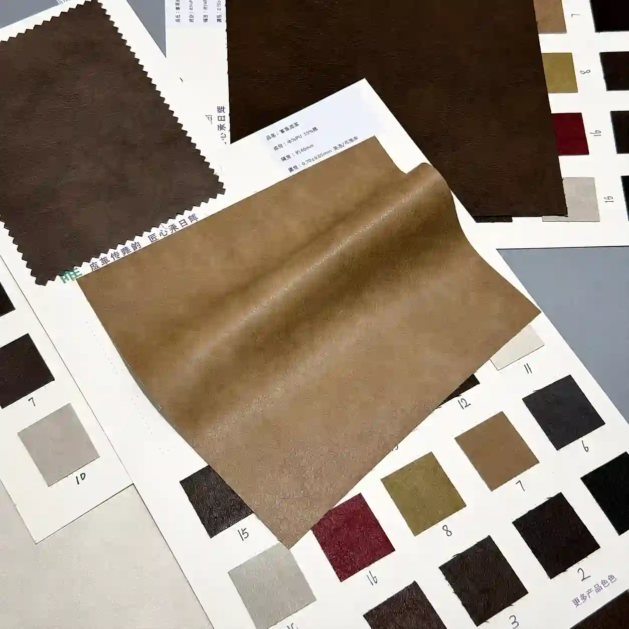 Material and color card swatches