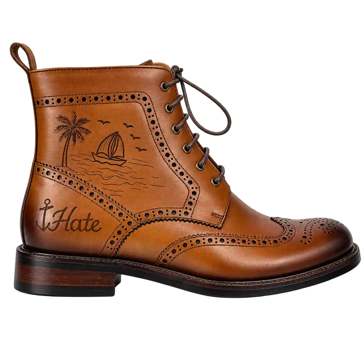 Custom men's luxury boots — black polished wholecut leather chelsea boot