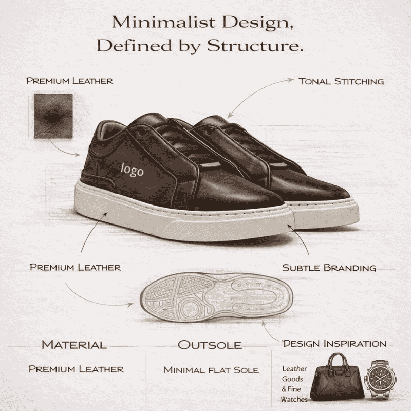 Premium calfskin leather material detail for board sneakers OEM factory XINZIRAIN