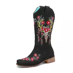 XINZI RAIN Omenala Embroidery Cowboy Boots