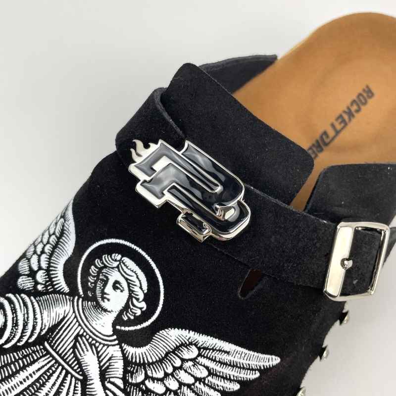 Xinzirain black suede embroidery clog custom logo footwear manufacturer China