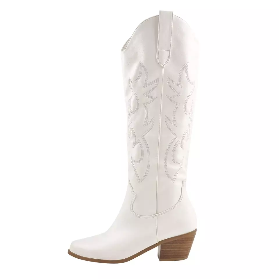 Support OEM/ODM PU Leather Western Knee High Denim Cowgirl Boots