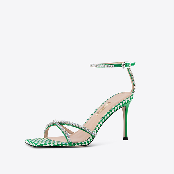 Custom Designer Sandals with Chess Grid Sole