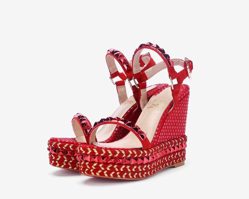 red outsole platform wedge sandals (2)